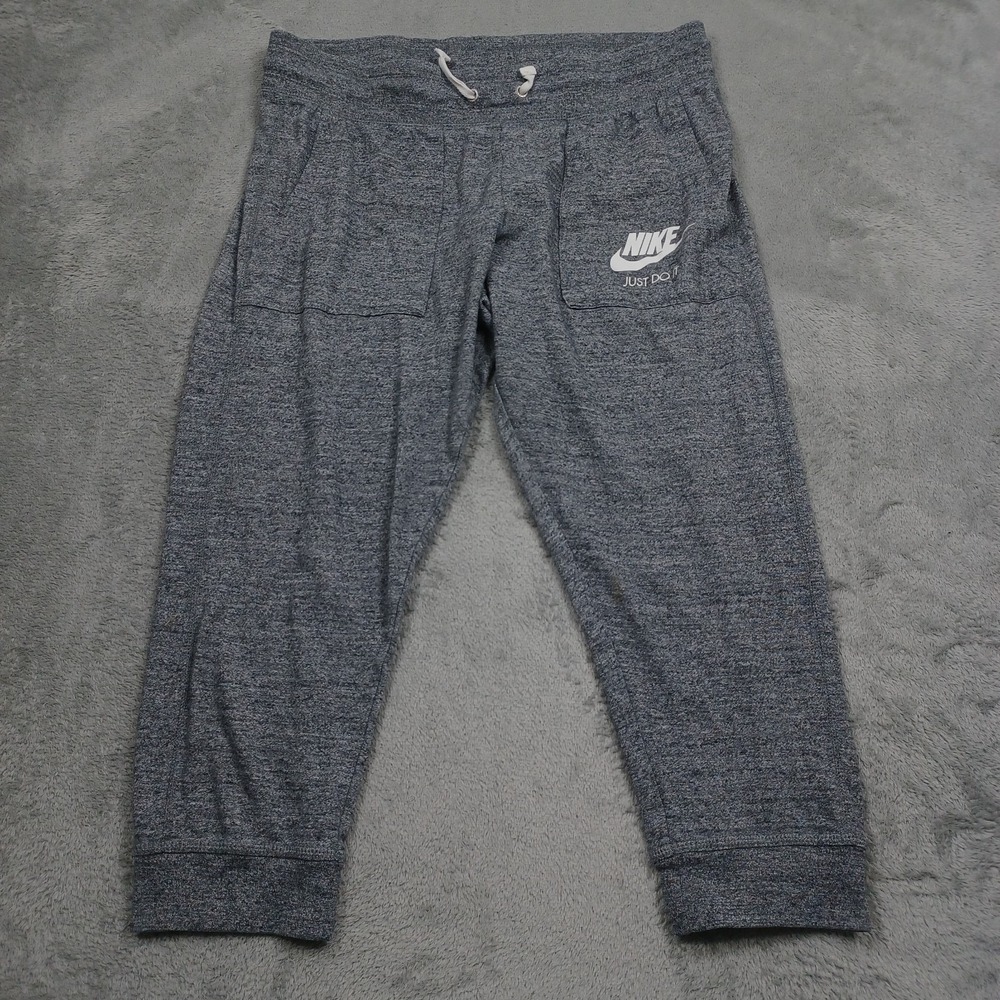 Nike Pants Womens Medium Gray Cropped Activewear Running Gym‎ Casual